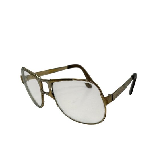 American Optical Vintage Men's Eye Glasses Frames 617 Aviator Gold Dad Retro 70s - Picture 1 of 11